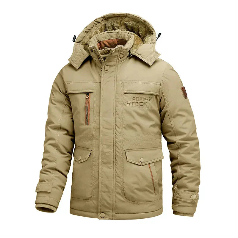 Veste d'hiver chaude doublée coupe-vent à capuche