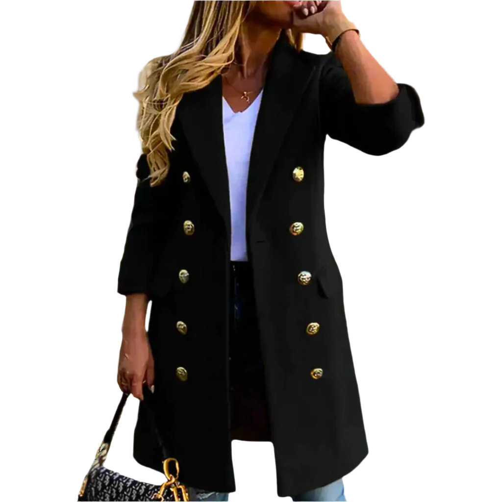 Veste femme élégante coupe slim double boutonnage
