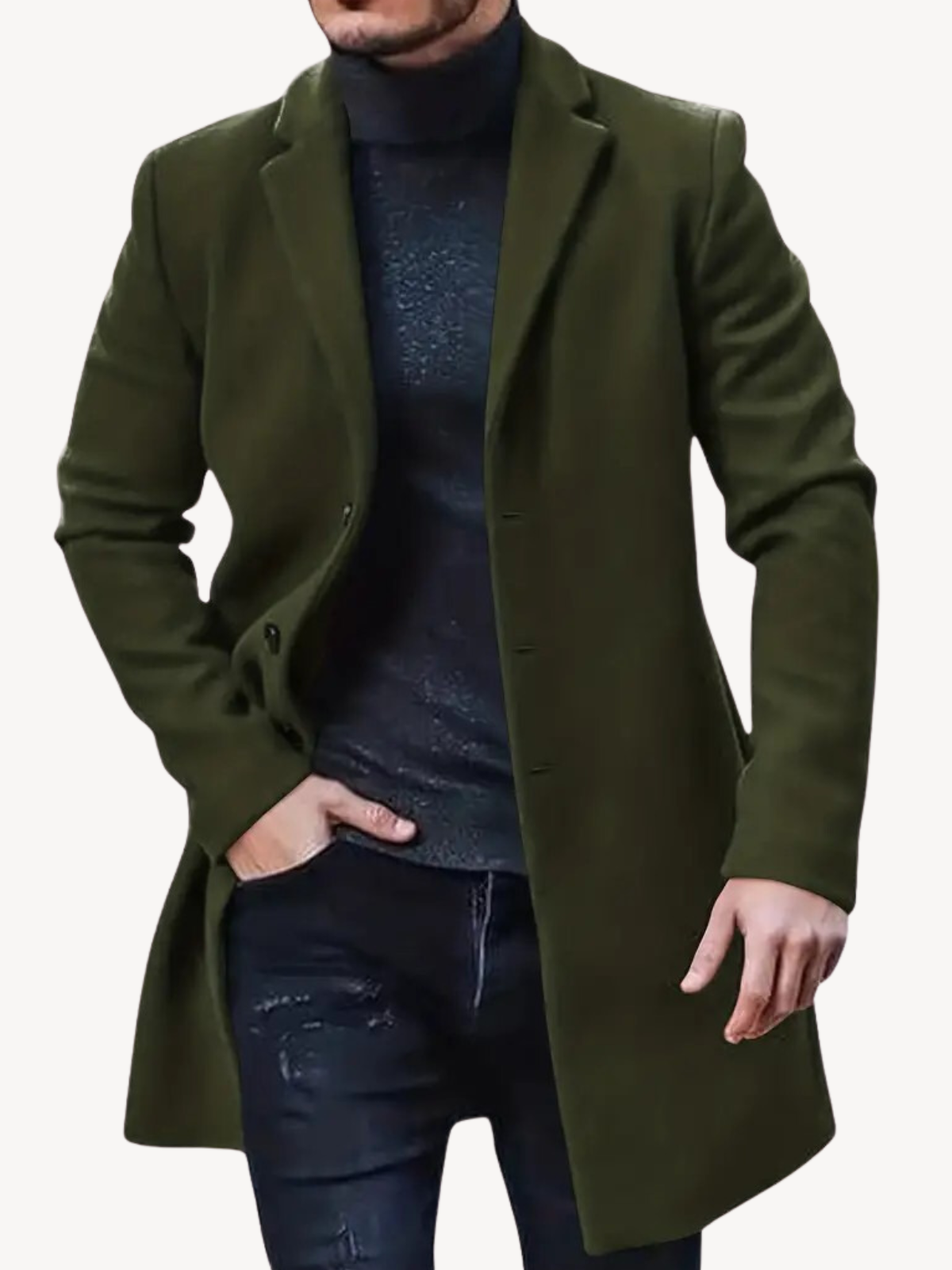 Trench-coat classique sur mesure mi-long