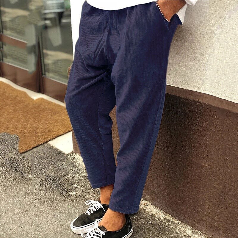 Pantalon en velours côtelé confortable pour hommeCoupe ample