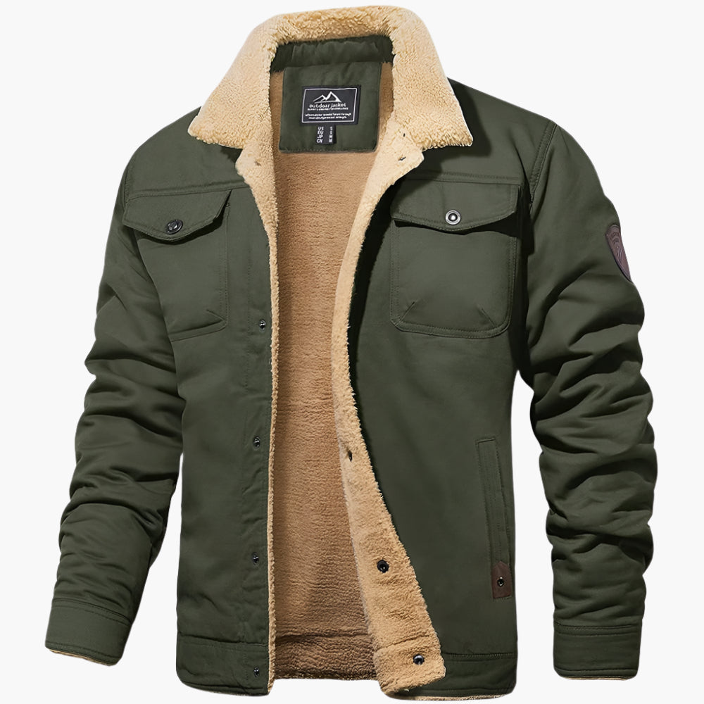 Blouson aviateur d'hiver doublé chaud style rétro