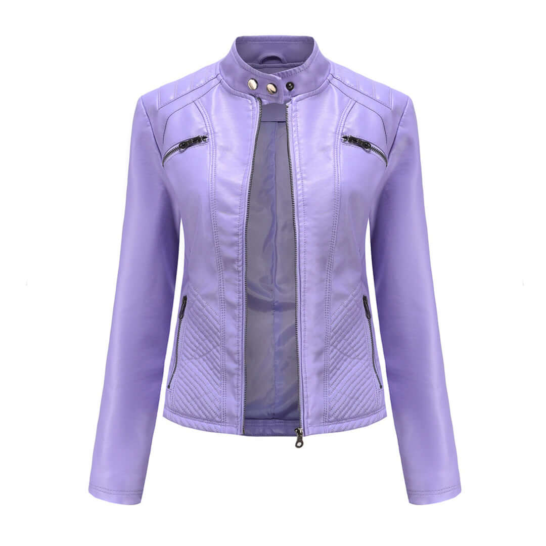 Veste en cuir style classique élégante