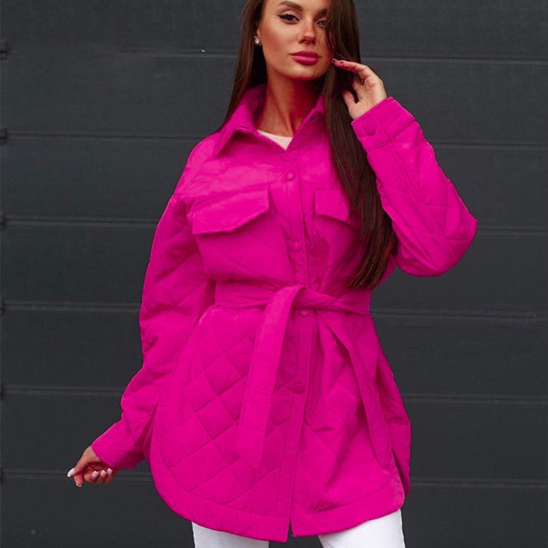 Veste d'hiver pour femme Isolation ouatinée Manches longues Fermeture rapide