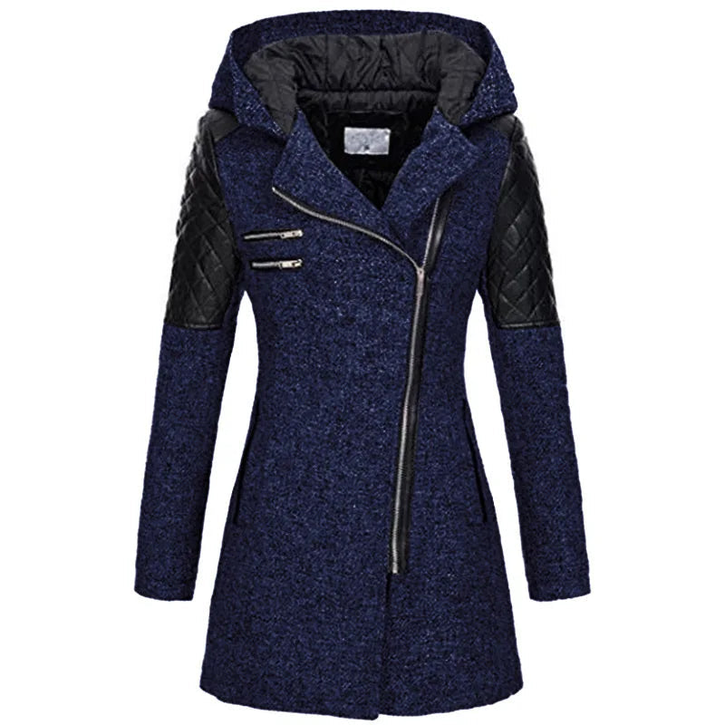 Veste d'hiver femme Capuche Asymétrique Moderne
