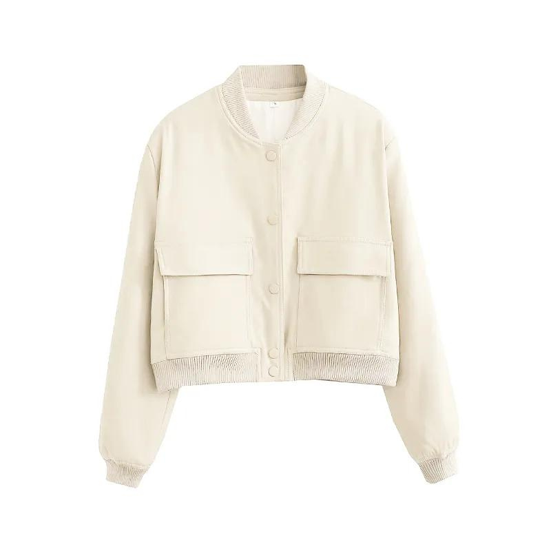 Blouson bomber tendance avec poches coupe regular femme