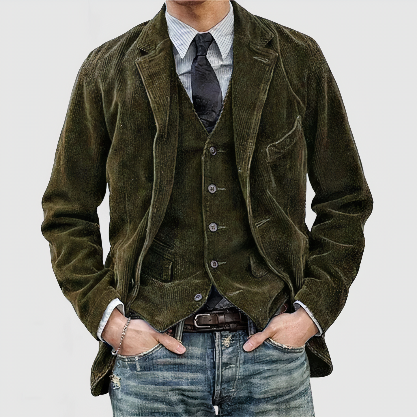 Veste en velours côtelé confortable Style décontracté
