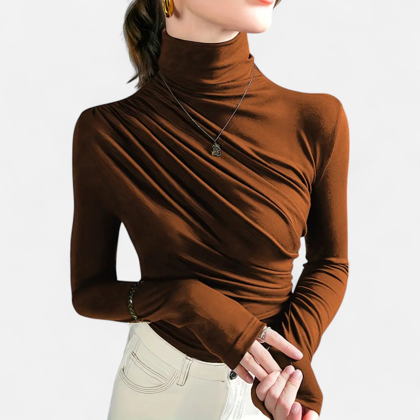 Chemisier Élégant Femme Col Montant Modèle