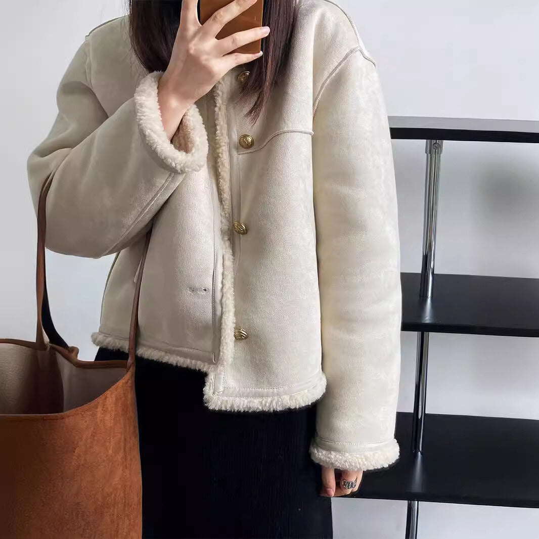 Manteau élégant Sherpa pour femme