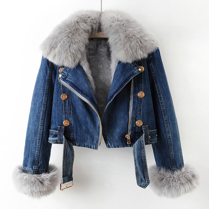 Parka en jean stylé pour femme