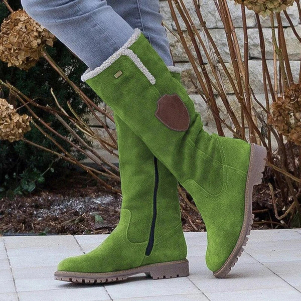 Bottes femme aspect daim vieilli