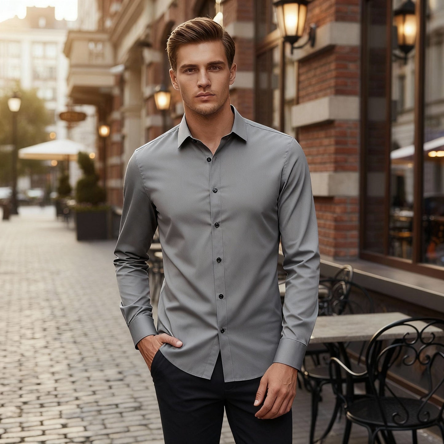 Chemise stretch facile à repasser et confortable