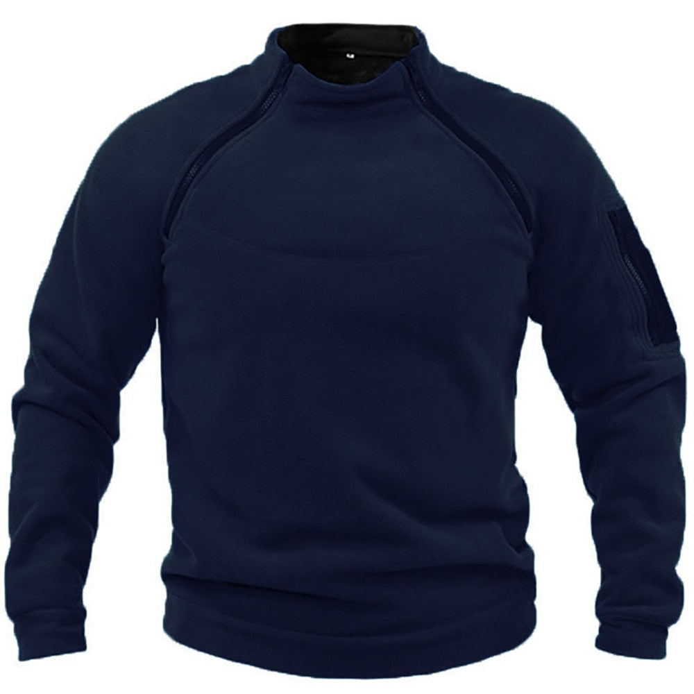 Polaire pour hommes, chaude, demi-zip, extérieur