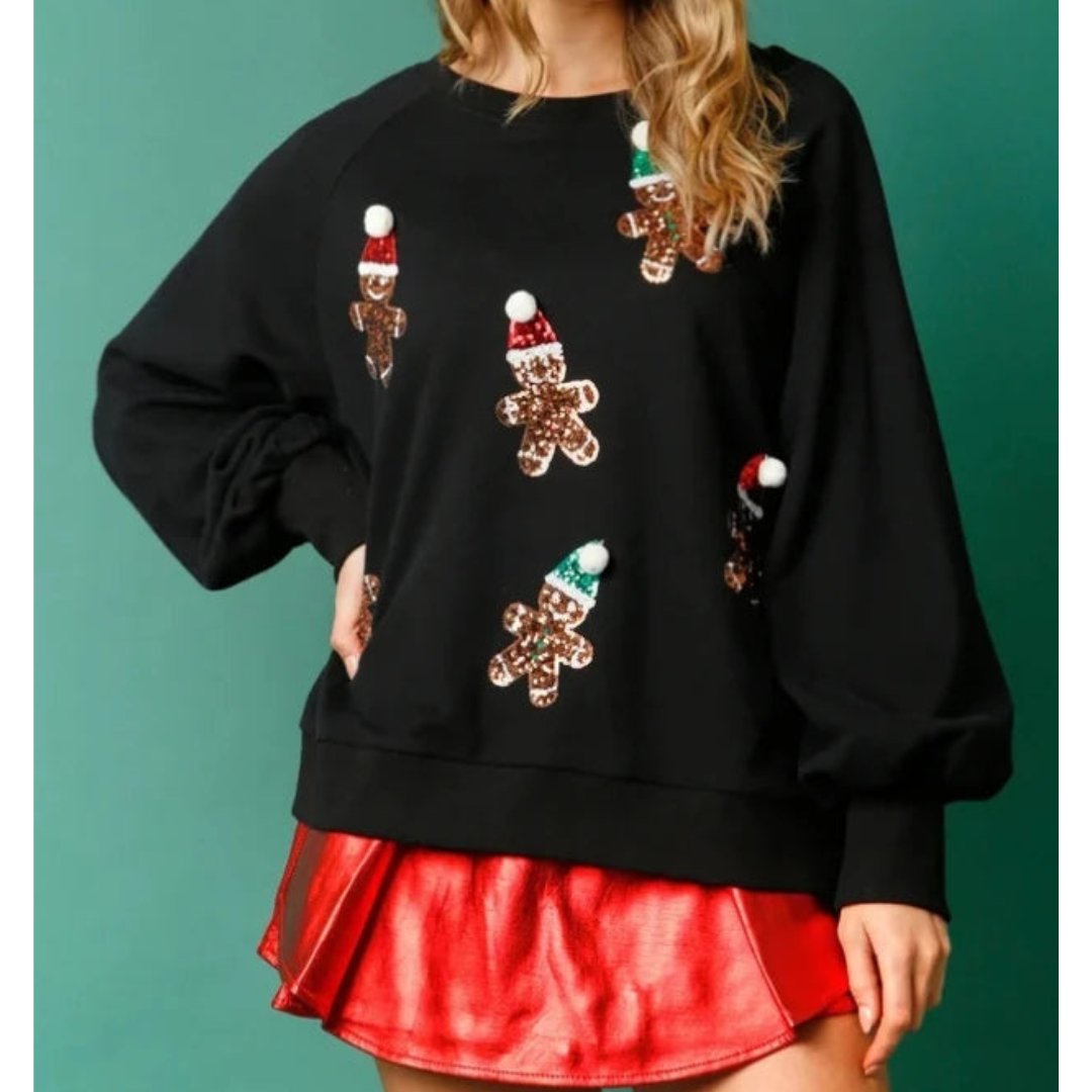 Pull de Noël Femme Chaud Paillettes Pompons Design