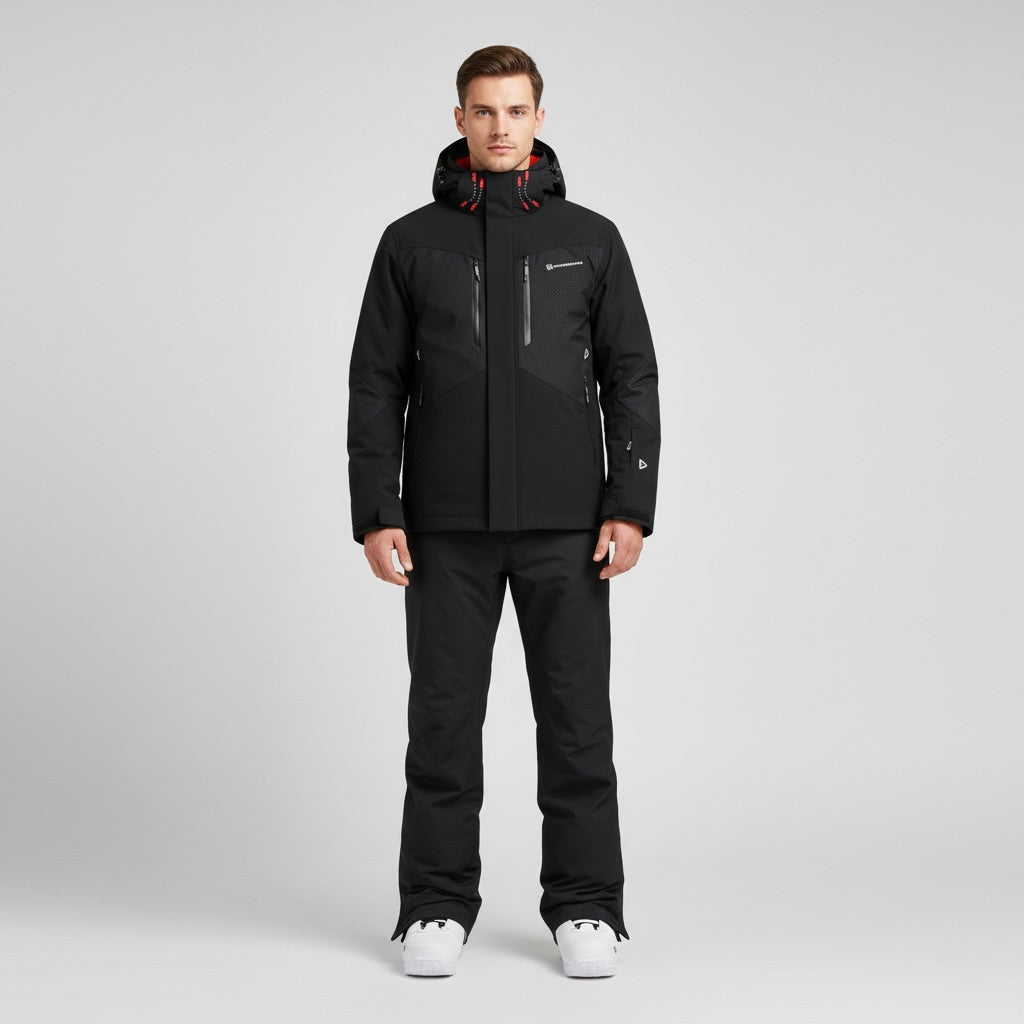 Herren Skianzug Warm Kapuze Jacke und Hose - IdealeKleiden