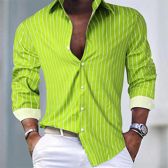 Chemise homme cintrée rayée manches longues