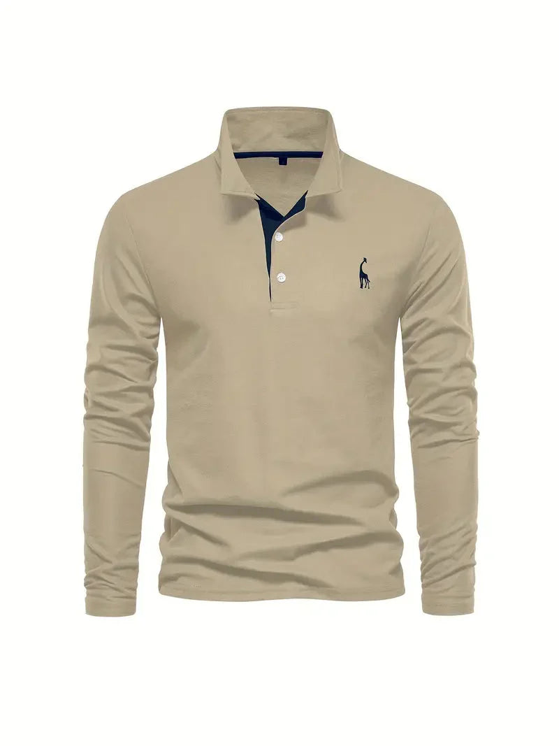 Polo à manches longues motif girafe