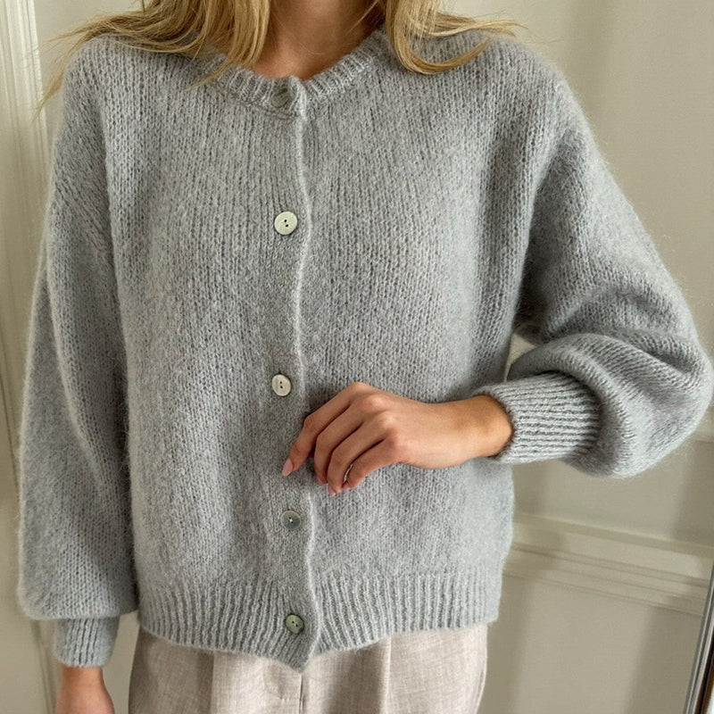 Gilet tricoté pour femme, chic vintage, manches longues
