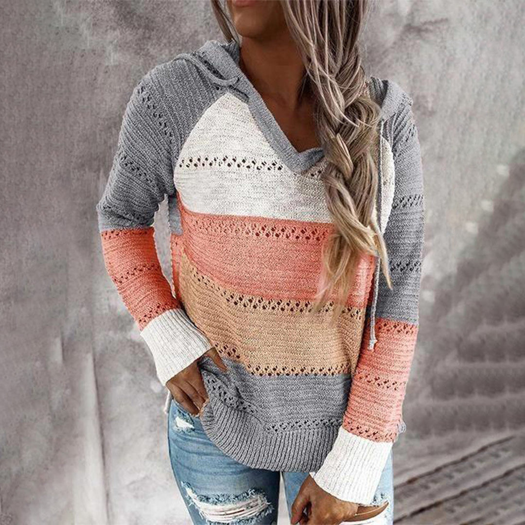 Pull-over d'hiver Col V Tendance Femme