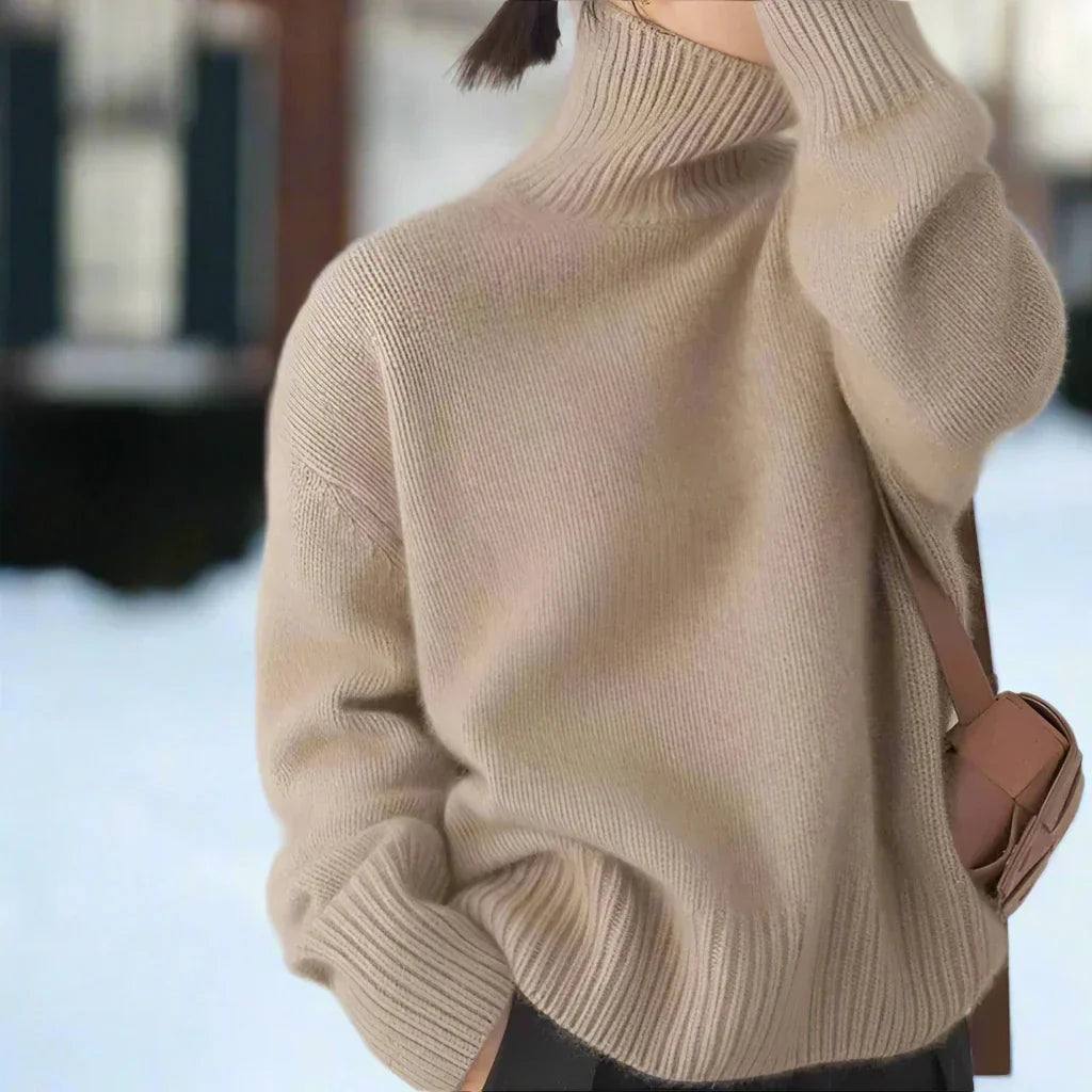 Gros pull tricoté oversize confortable manches longues