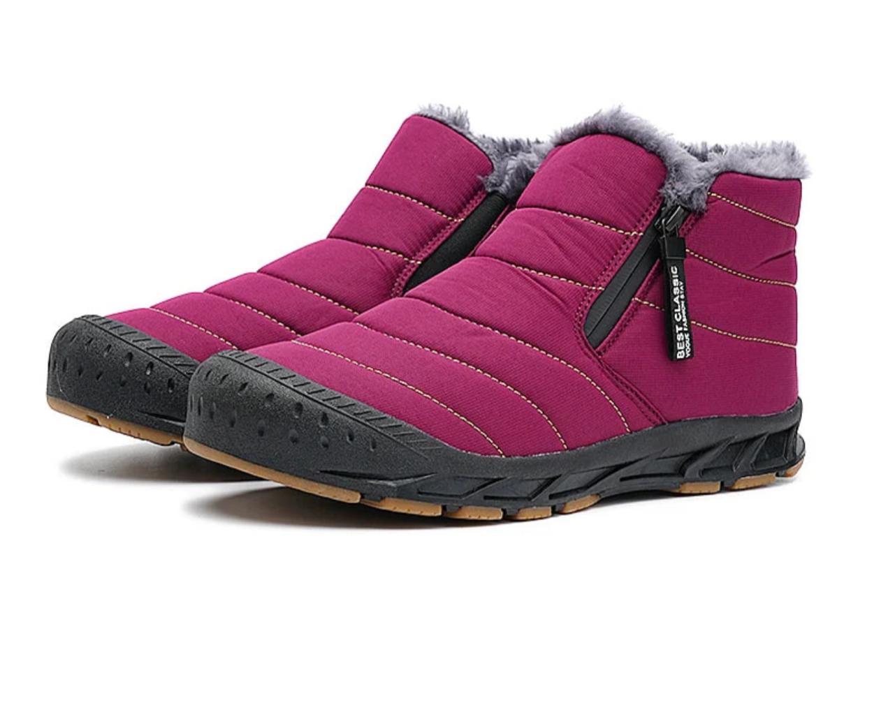Manteau d'hiver chaud en fausse fourrure pour femmes, doublé avec des bottes de neige imperméables