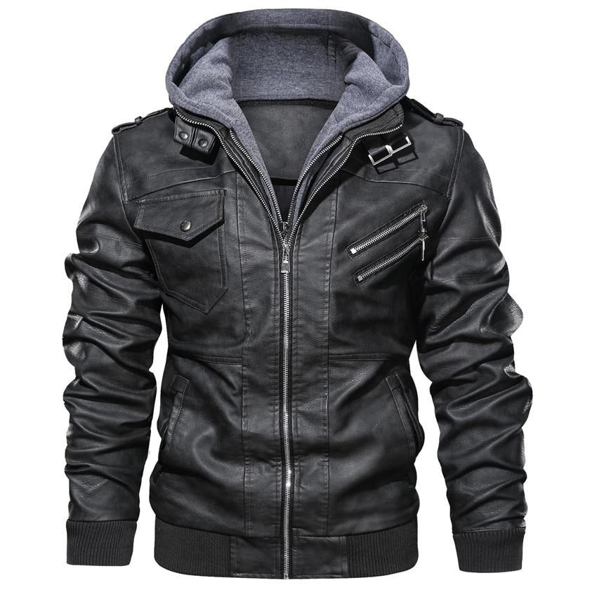 Blouson Moto Homme Similicuir Noir Style