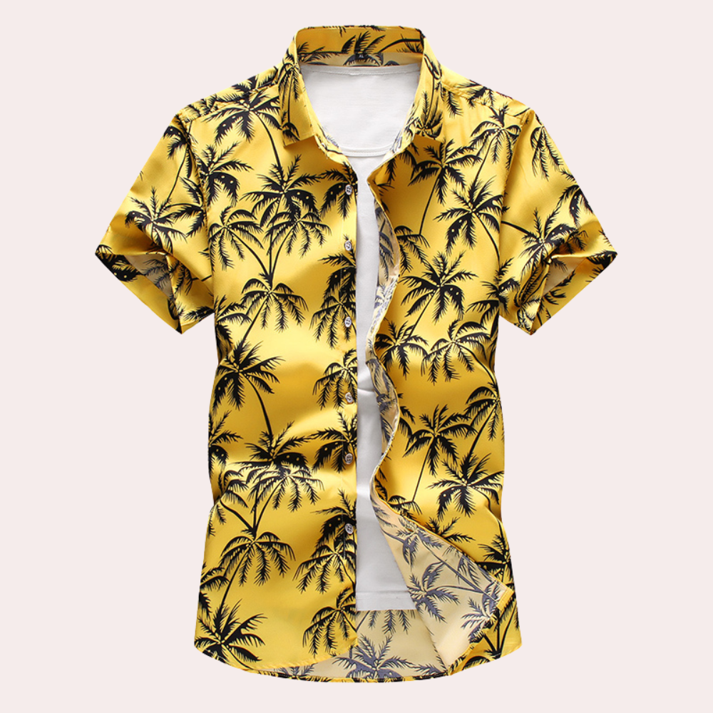Chemise d'été à manches courtes motif hawaïen pour homme