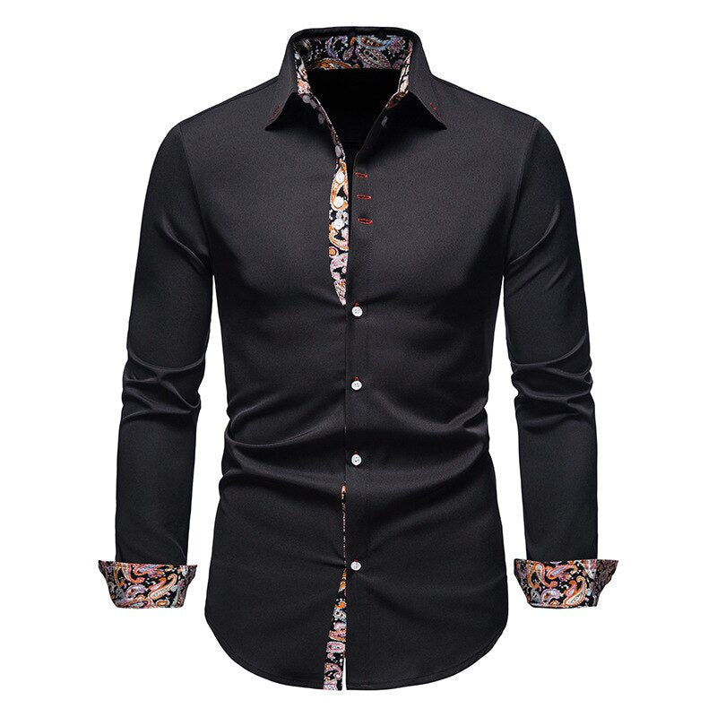 Chemise Classique Homme à Manches Longues et Boutons