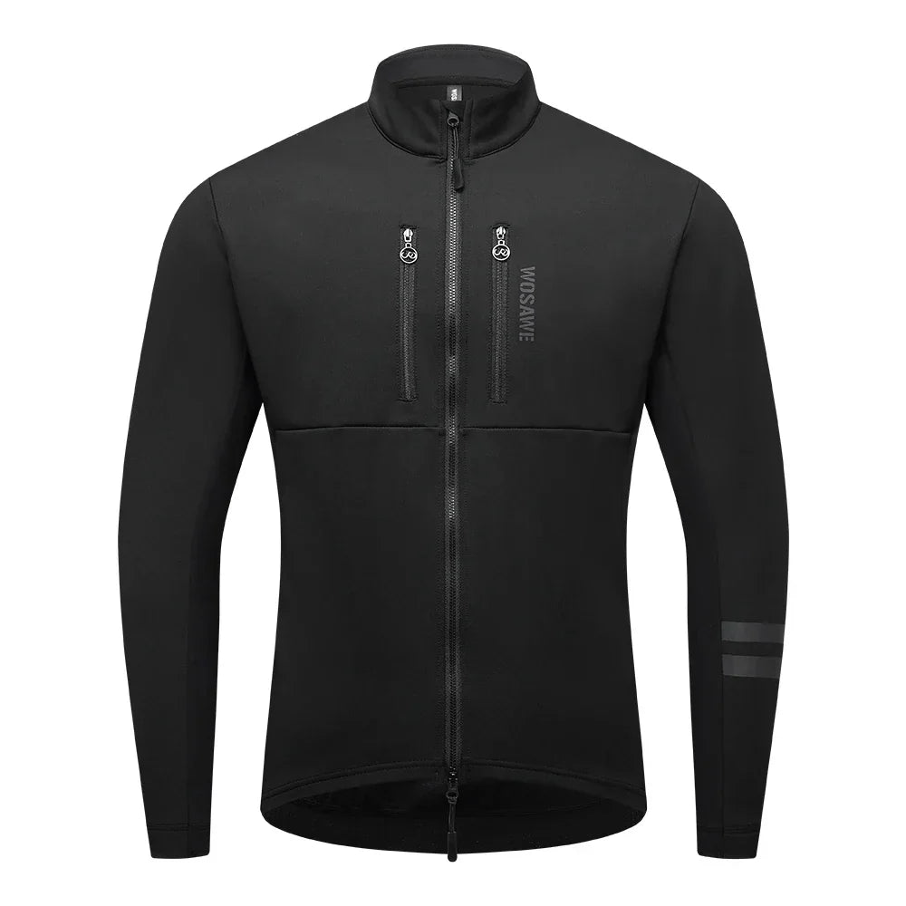 Veste de cyclisme homme coupe-vent polaire thermique réfléchissante