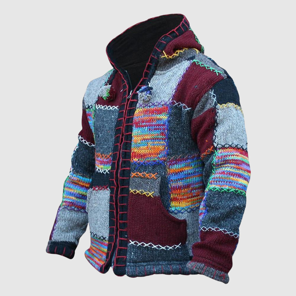 Sweat à capuche douillet en mélange de laine coupe décontractée style bohème chic