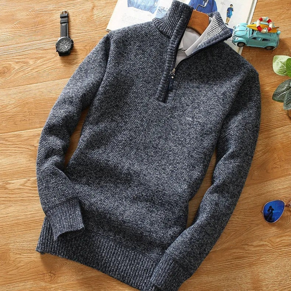 Pull stylé en tricot Col zippé