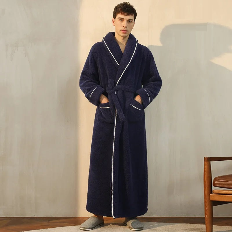 Peignoir homme long doux polaire