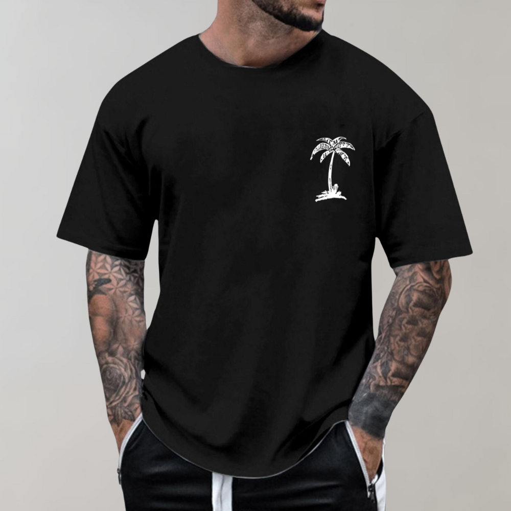 T-shirt pour homme imprimé palmiers Coupe ample