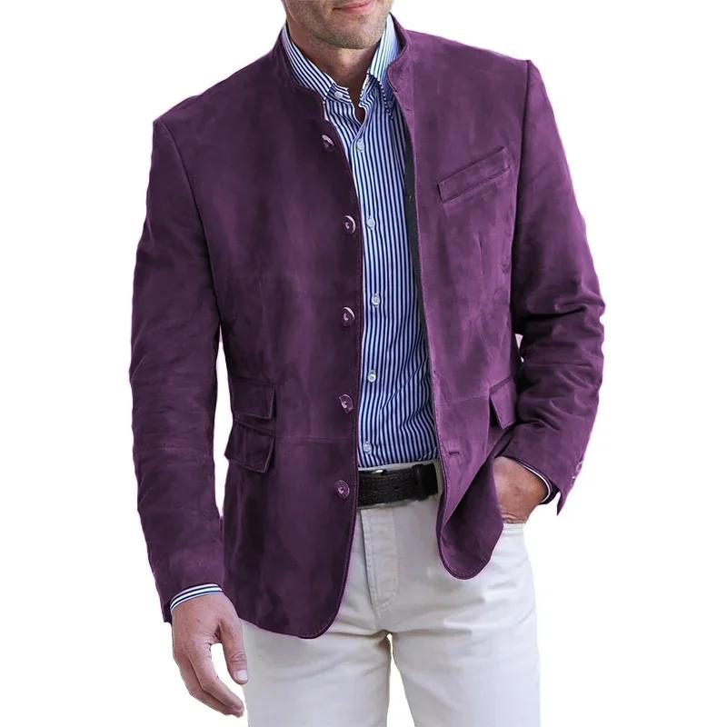 Veste d'automne classique pour homme, simple boutonnage avec poches