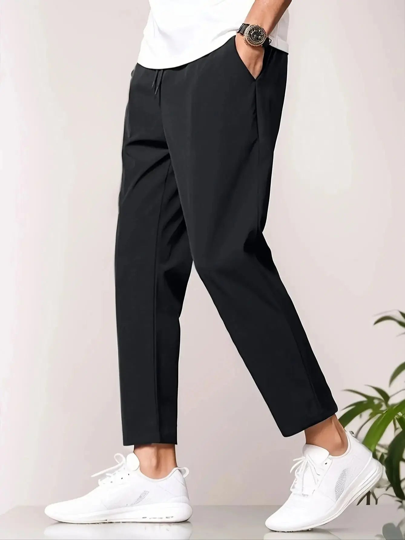 Pantalon de loisirs pour homme à séchage rapide avec cordon de serrage