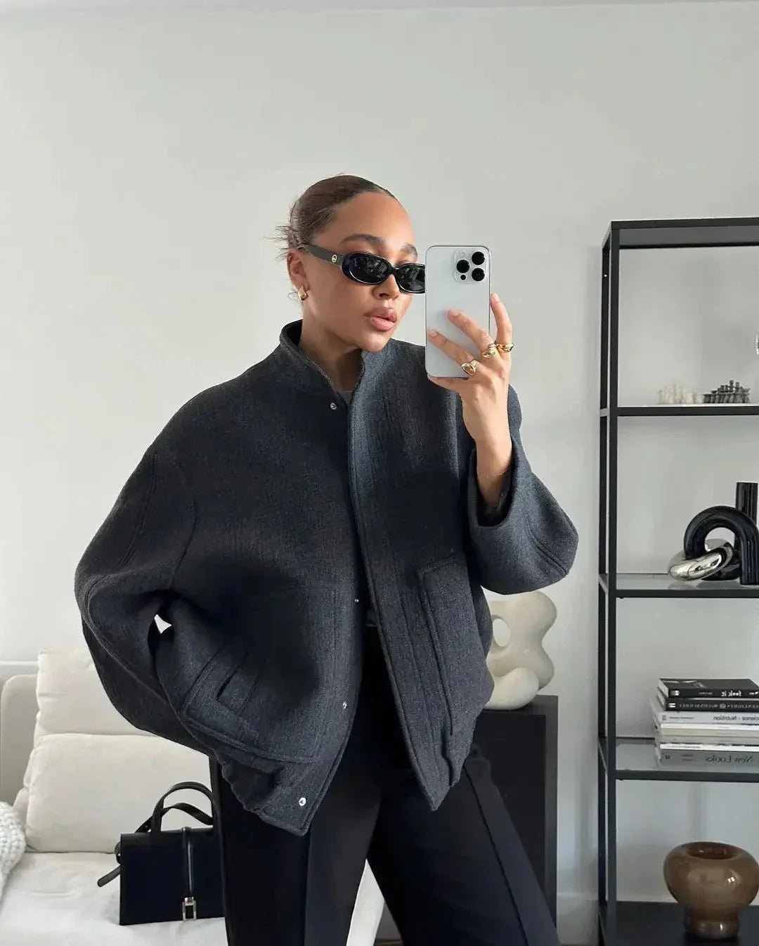 Veste féminine élégante en tweed tendance