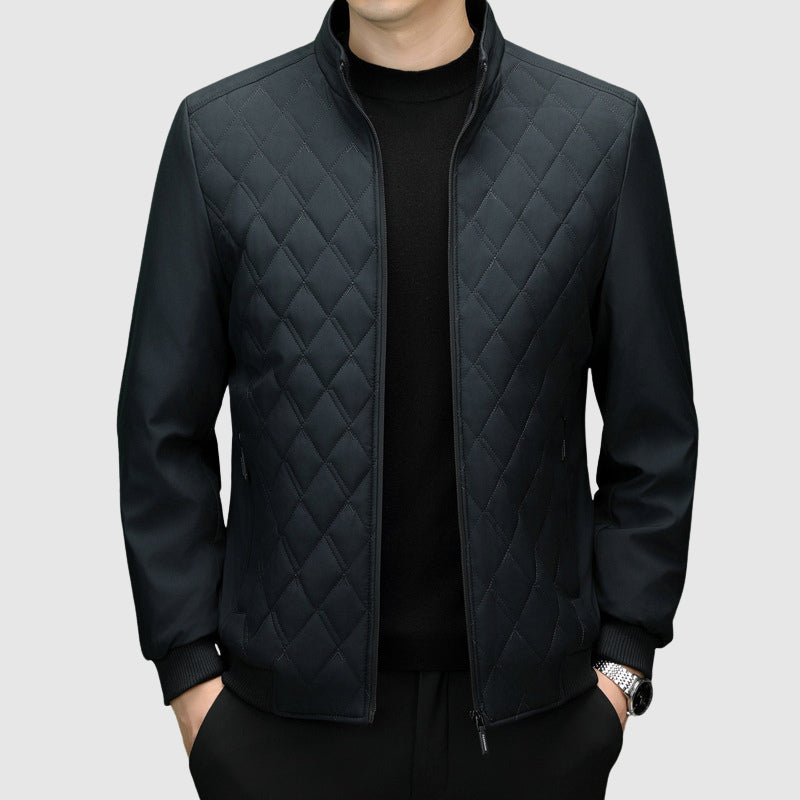 Doudoune matelassée zippée pour hommes - Design moderne sur la poitrine