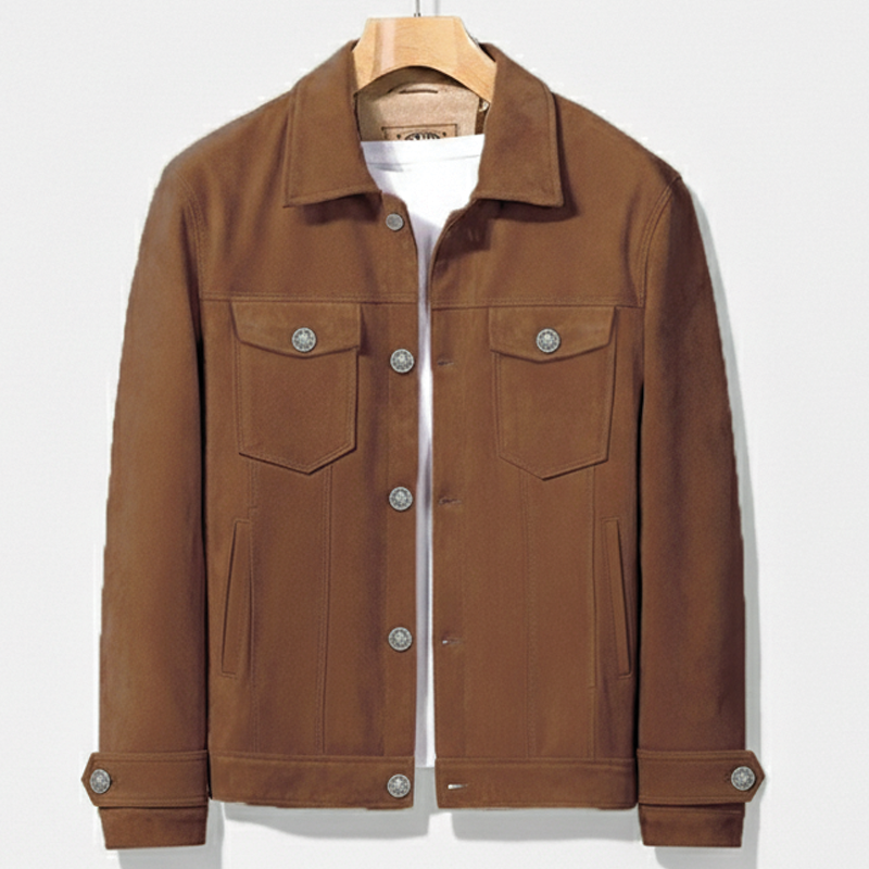 Blouson en cuir pour femme, style daim