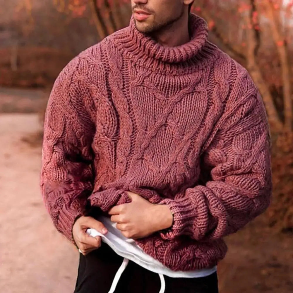 Pull tricoté épais en laine pour homme, chaud pour l'hiver