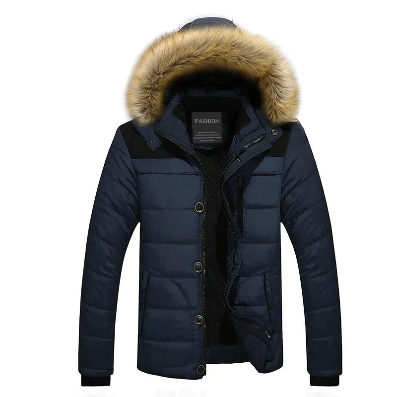 Parka d'hiver pour femme avec col en fourrure et capuche