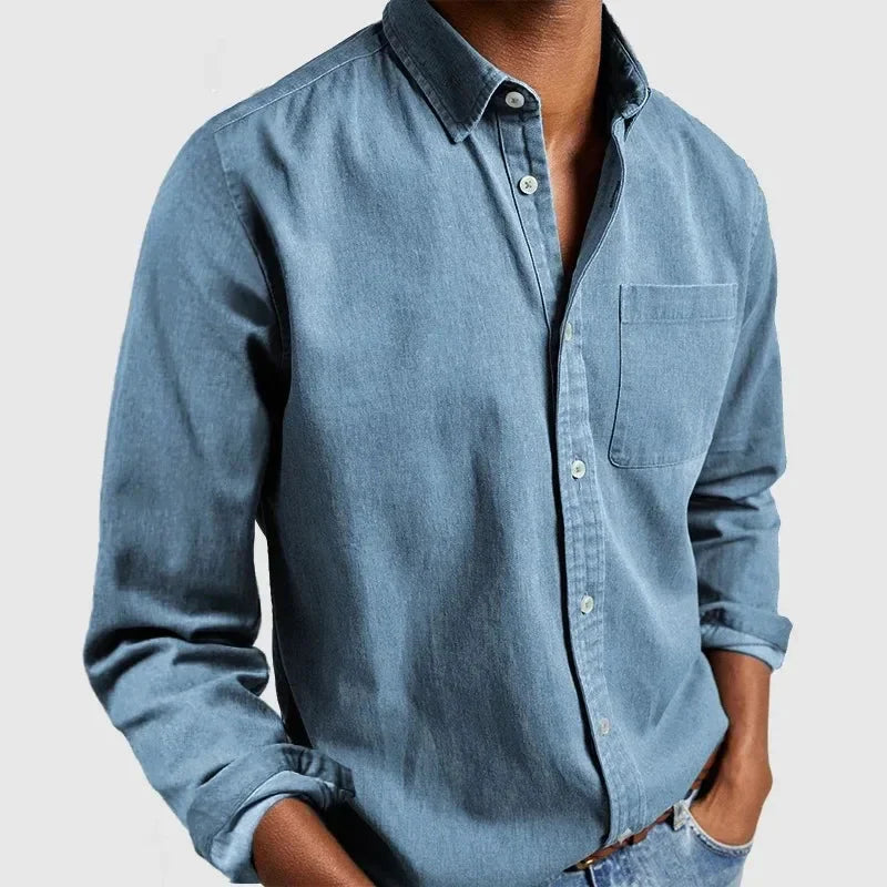 Veste en jean décontractée à manches longues pour hommes