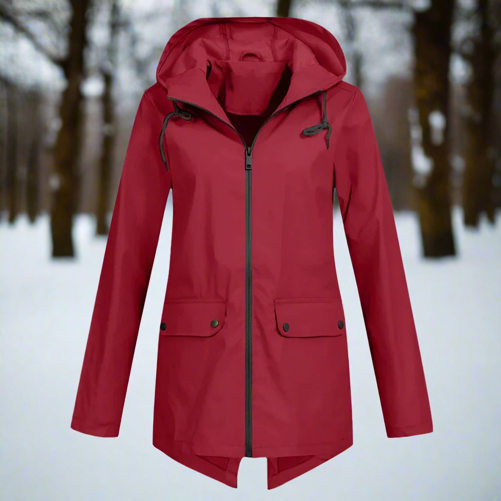Veste de pluie imperméable à capuche, longueur cuisse