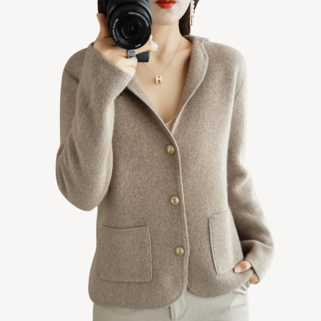 Cardigan en laine pour femmes boutons élégants