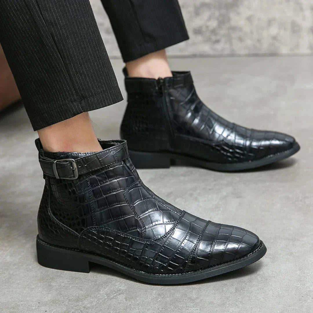 Bottes Chelsea en cuir noir élégantes pour hommes