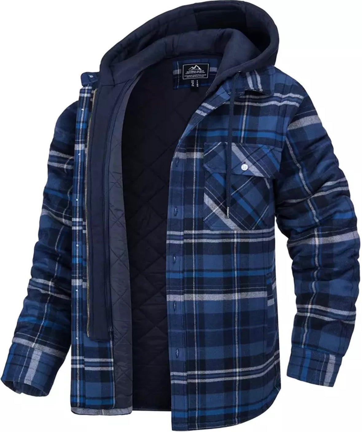 Veste d'hiver chaude à carreaux pour homme