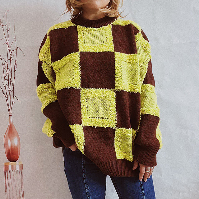 Pull patchwork stylé Look décontracté