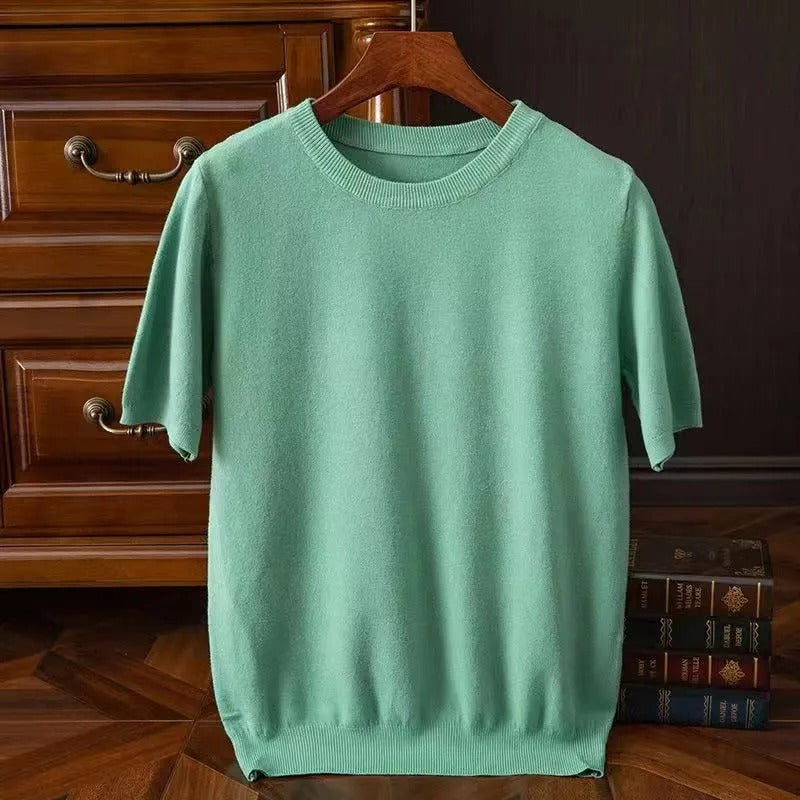 T-shirt en cachemire à manches courtes pour homme