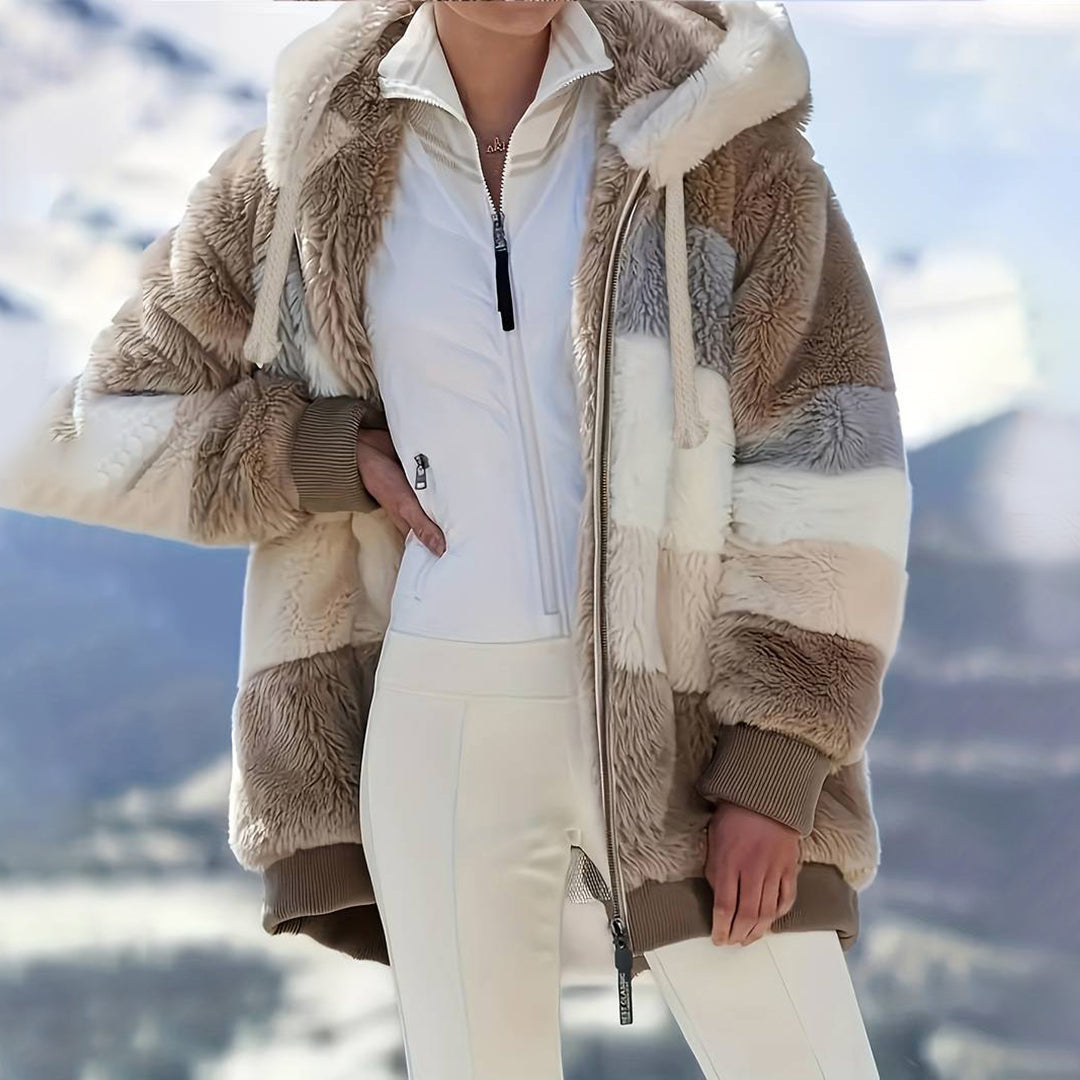 Veste d'hiver femme polaire chaude à capuche