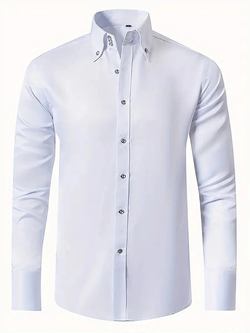 Chemise homme infroissable à col rabattable