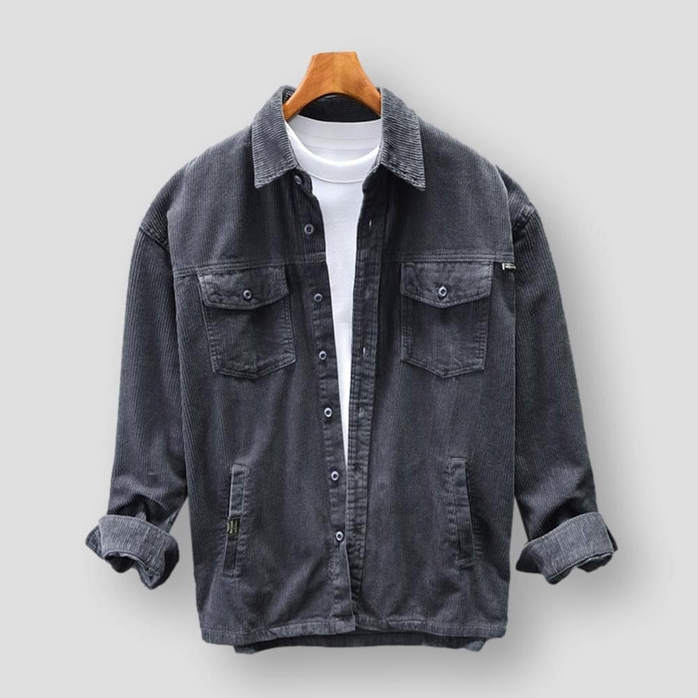 Chemise en velours côtelé coupe décontractée pour homme