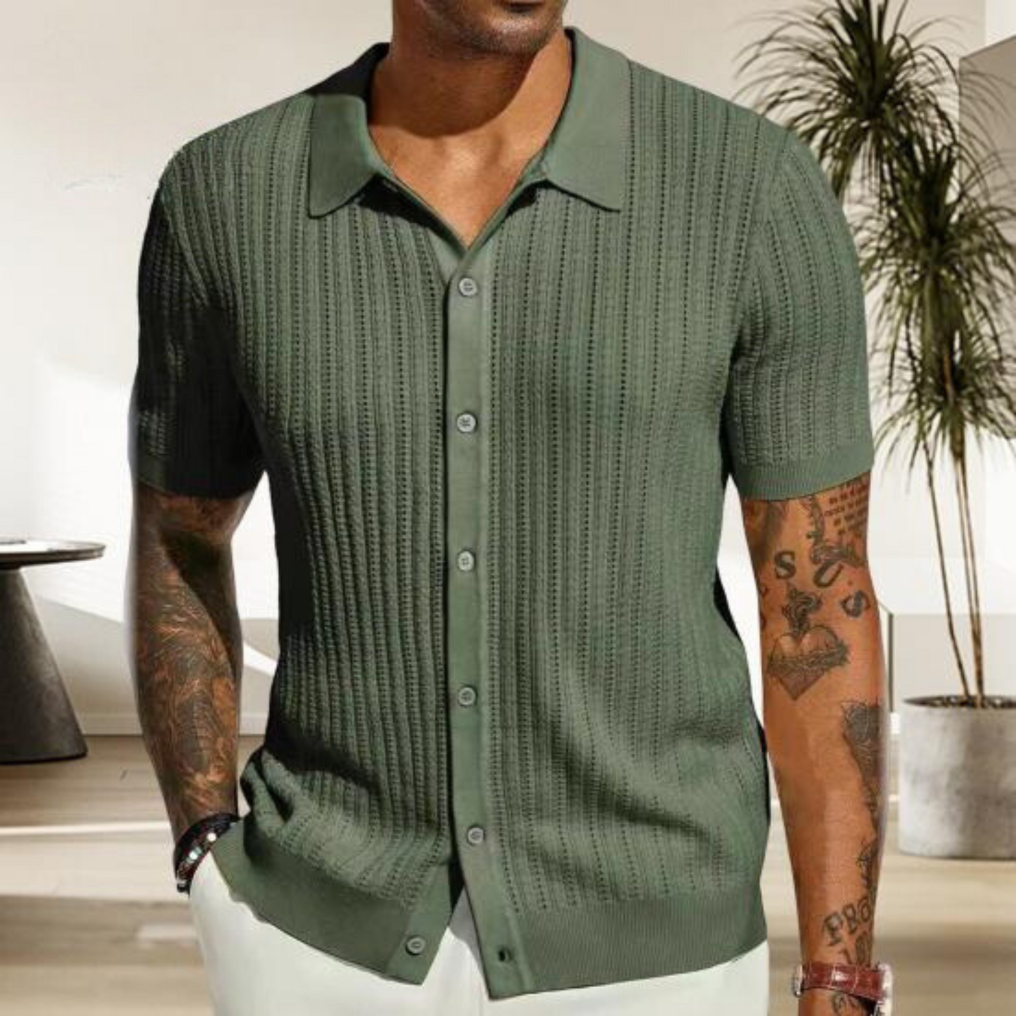 Pull Homme Moderne Manches Courtes